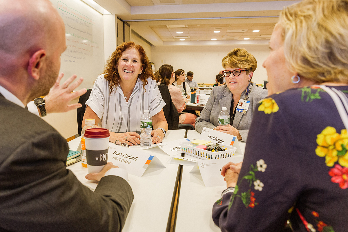 Frank Licciardi, Judy Yudenfriend, Rori Salvaggio and Kate Niehaus (counterclockwise) during a PFACQ brainstorming session