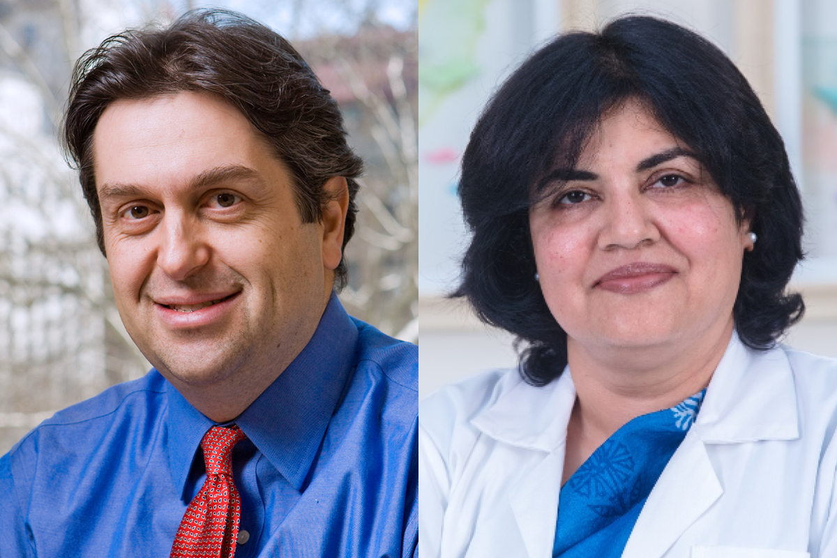 Dr. Ronald Ghossein, Pathologist, MSK, New York (left) and&nbsp;Dr. Sapna Nangia, Radiation Oncologist, Apollo Proton CC, Delhi (right)