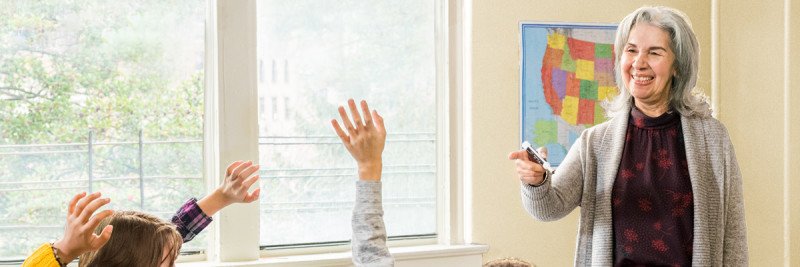 Elizabeth in classroom