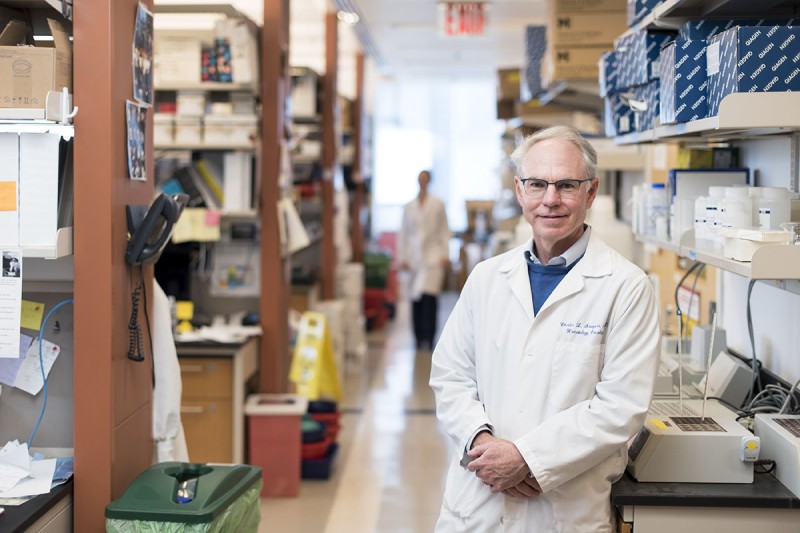 Charles Sawyers in his lab