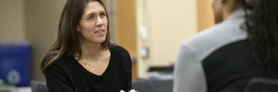 MSK social worker meeting with a patient